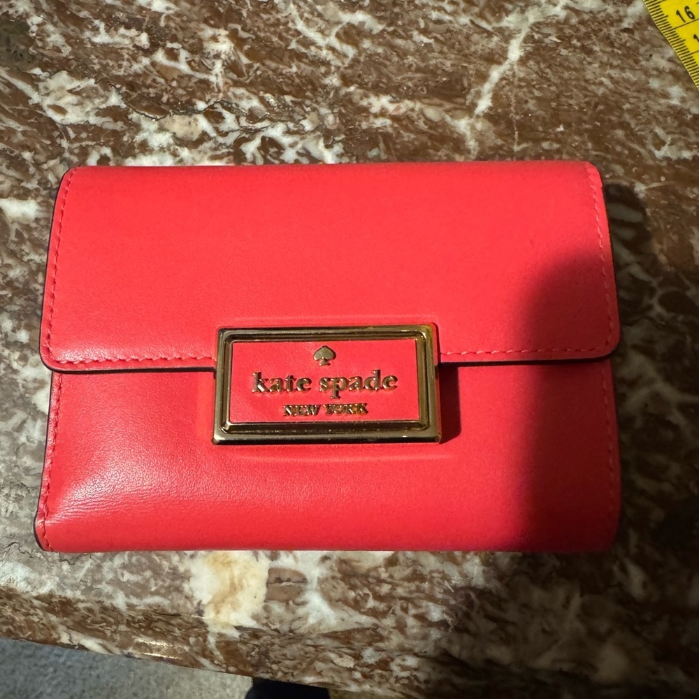 Kate Spade Coral Wallet with Gold Accent